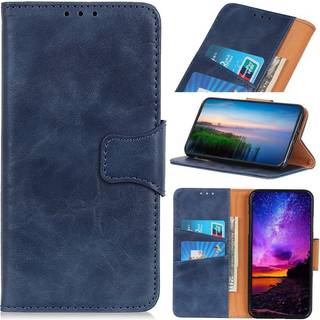 Samsung Galaxy A20s Læder Flip Cover m. Stander - Blå