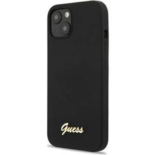Guess iPhone 13 sort hardcase silikone script guld logo