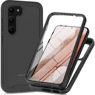 Samsung Galaxy S23+ (Plus) Hybrid Cover m. Skærmbeskyttelse - Sort / Gennemsigtig