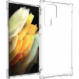 Samsung Galaxy S22 Ultra Shock-Proof Fleksibelt Plastik Bagside Cover - Gennemsigtig