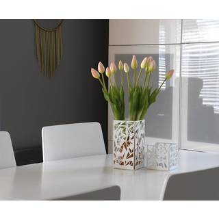 Kasia Lilja - GEOHYGGE Lysestage - Hvid - L10 x B10 x H20 cm