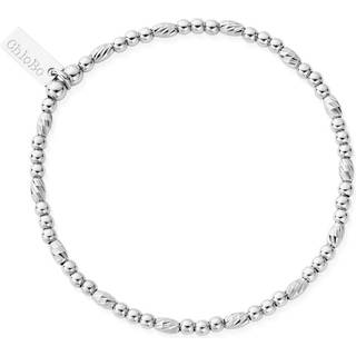ChloBo Silver Dainty Sparkle Bracelet - Silver - 18cm