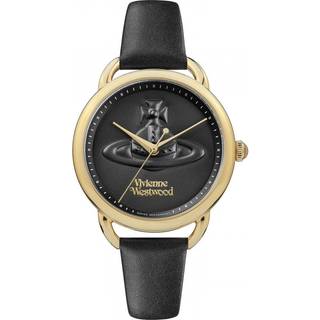 Vivienne Westwood Carnaby Black Dial Leather Strap Ladies Watch VV163GDBLK