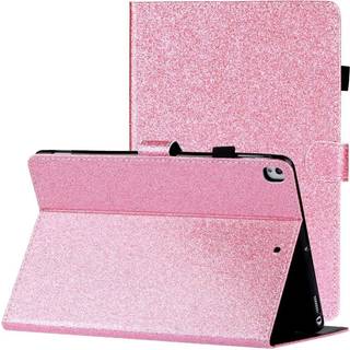 iPad 10.2" (2021 / 2020 / 2019) Glitter Cover m. Flipstander & Kortholder - Glitter Pink