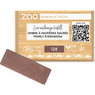 Zao Øjne Eyeshadow & Primer Refill Rectangular Eyeshadow Nr. 128 Pearly Tiramisu 1,3 g () - 1,3 g