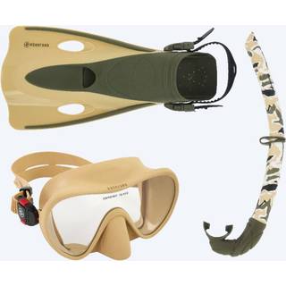 Aqualung snorkelsæt til voksne - Nabul - Sand/grøn