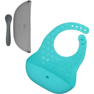 BBLÜV Pöket hagesmæk med teske Grey/Aqua 2 stk. - 2 stk.