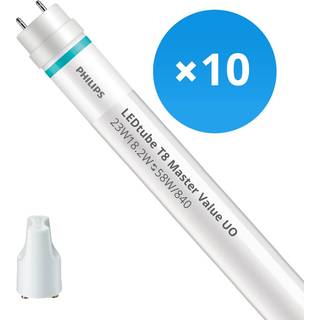 Fordelspakke 10x Philips LED Lysrør T8 MASTER Value (EM/Mains) Ultra Output 23W 3700lm - 865 dagslys | 150cm - erstatter 58W