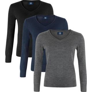 Cutter & Buck 355433 Vernon V-neck Ladies Anthracite Melange 2XL