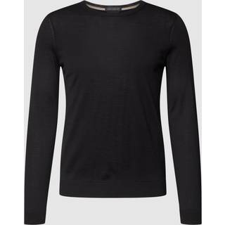 BOSS Black Herren Pullover schwarz unifarben