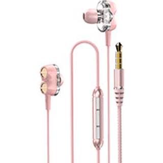 Dudao X15 dual dynamic music headphones 3.5 mm jack 1.2 m pink