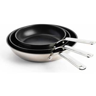 Sæt med stegepander 20 cm + 24 cm + 28 cm, rustfrit stål