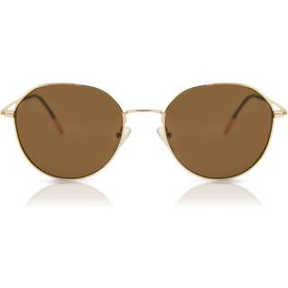 Oval Fuld Kant Metal Guld Solbriller Mænd - SmartBuy Collection - Gold - 53mm