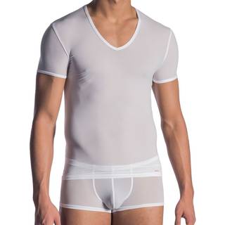 Olaf Benz Herren T-Shirt weiß Mikrofaser/Funktion unifarben