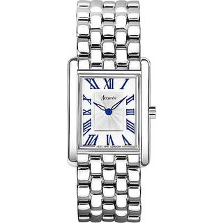 Accurist Women's Rectangle Silver White Dial Watch - Silver