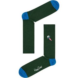 Happy Socks Ribbed Embroidery Ufo Sock - Darkgreen - Str 36/40 * Kampagne *