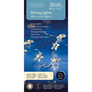 LED-Lichterkette Stern mit Timer batteriebetrieben warmweiß 95cm