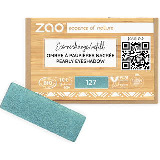 Zao Øjne Eyeshadow & Primer Refill Rectangular Eyeshadow Nr. 127 Pearly Peacock Blue 1,3 g () - 1,3 g