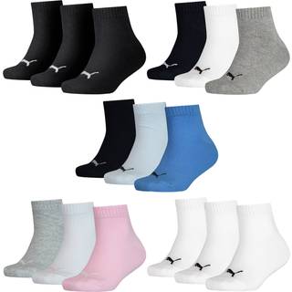 Puma Kids&#39; Quarter Socks 3 Pack, Black, Size 31-34, Clothing - Black - 31-34