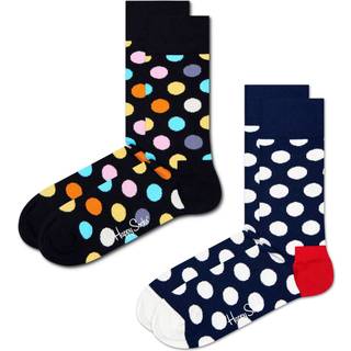 2-Pack Classic Polka Dot Socks | Fun & Colorful Crew Socks - Black, Navy, White, Orange, Light Pink, Light Yellow - 41-46
