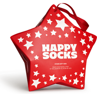 Red Star Socks Gift Set | Fun Crew Socks - Red, White - 41-46