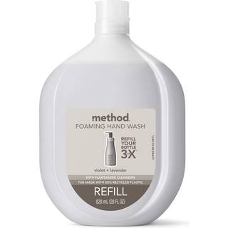 Metode Foaming Hand Soap Refill Violet Lavendel Bionedbrydelig formel 28 fl oz (pakke på 1)