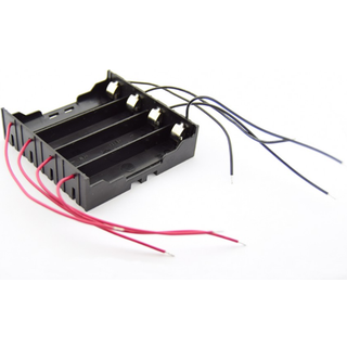 4x 18650 batteriholder m/ ledning ved pol