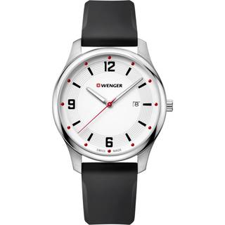 Wenger City Active White Dial Black Silicone Strap Men's Watch 01.1441.108