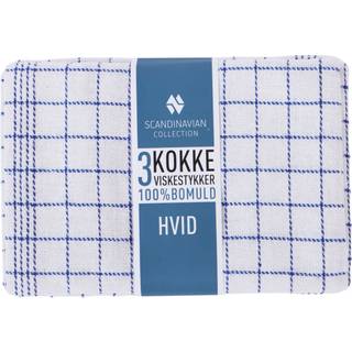 Stock Kokkeviskestykke, 50x70cm, HVID - 3 pak