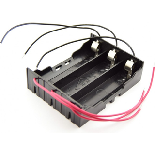 3x 18650 batteriholder m/ ledning ved pol