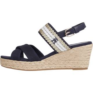 Webbing Strap Mid Wedge Sandaler, Space Blue, 40