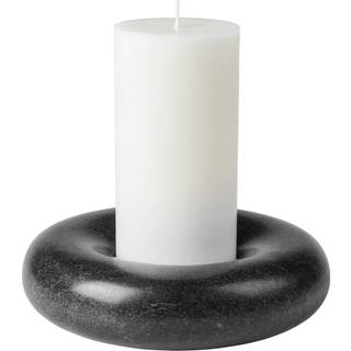 Broste Copenhagen Torus Candle Holder - Lysestager Marmor Sort - 70410019