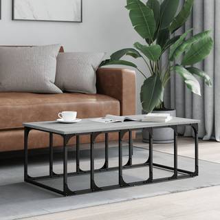 sofabord 100x50x35,5 cm konstrueret træ grå sonoma-eg