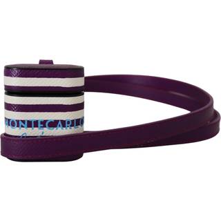 Dolce & Gabbana Lilla Læder Strap Guld Metal Logo Airpods Case