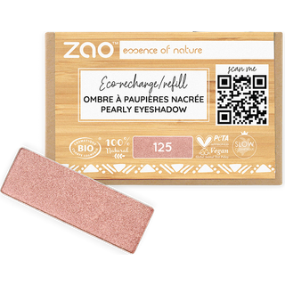 Zao Øjne Eyeshadow & Primer Refill Rectangular Eyeshadow Nr. 125 Pearly Sunshiny Pink 1,3 g () - 1,3 g