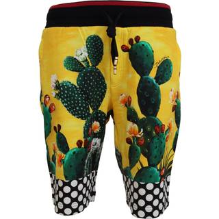 Dolce & Gabbana Multifarver Cactus Print Bomuld Sweat Shorts