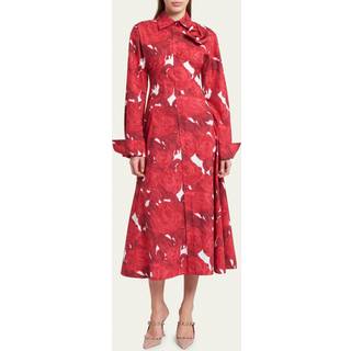 Valentino Floral cotton shirt dress - red - XXXS