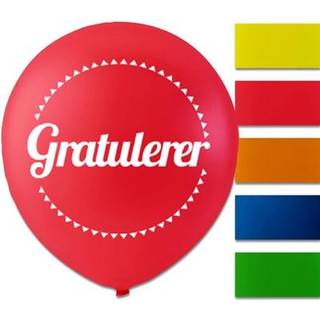 "Gratulerer" - Balloner - 10 stk.
