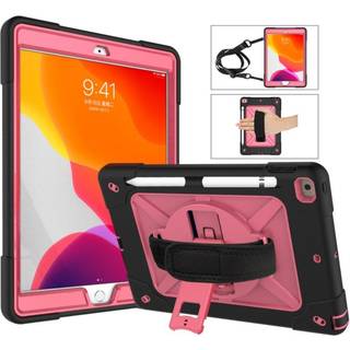 iPad 10.2" (2021 / 2020 / 2019) Håndværker Cover m. Håndholder & Skulderstrop - Sort / Pink
