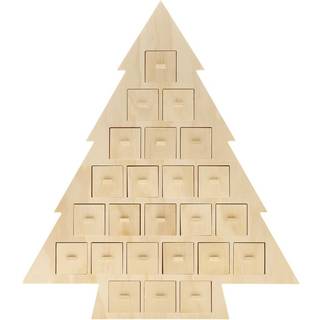 Adventskalender Tanne aus Holz 45x51x5cm