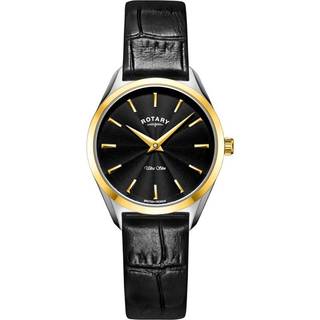 Rotary LS08011/04 Ultra Slim Black Leather Strap Watch - W64165