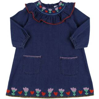 Stella McCartney Kids Embroidered denim dress - blue - Y 12