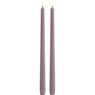 Uyuni - LED Kronelys - Slim - Light lavender - Smooth - 2-pak - 2,3x32 cm
