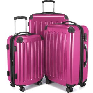 Alex - 3er Koffer-Set Hartschale Magenta glänzend, TSA, (55cm, 65cm & 75cm), 235 Liter