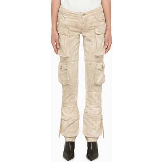 The Attico Low-rise denim cargo pants - beige - 26