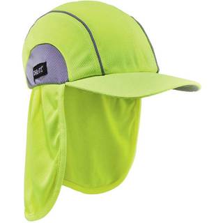 Ergodyne chill sin 6650 baseball cap hat med halsskygge sved vikende h?j synlighed UPF 50+ beskyttelse lime