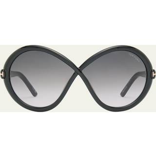 TOM FORD Kvinde FT1070 JADA 01B Solbriller Injiceret Sort Grå Sommerfugl Normal Skygge