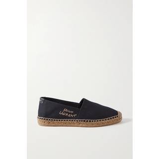 Saint Laurent Embroidered canvas espadrilles - black - EU 35