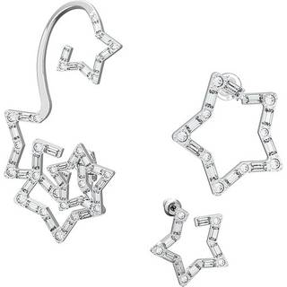 Stella Ohrspange, Set (3), Verschiedene Schliffe, Stern, Weiß, Rhodiniert