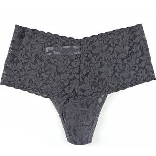 Hanky Panky Signature Lace Retro Thong - Grey - One Size